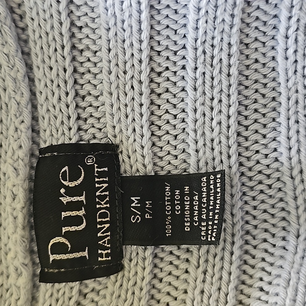 Powder blue hand knit sweater - Picture 3 of 3